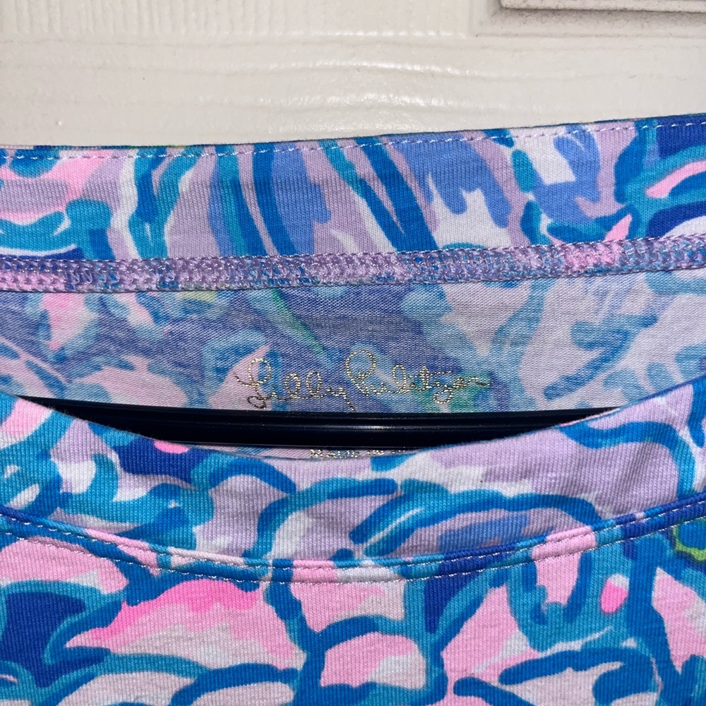 Lilly Pulitzer Blue Pink Floral Long Sleeve Tee